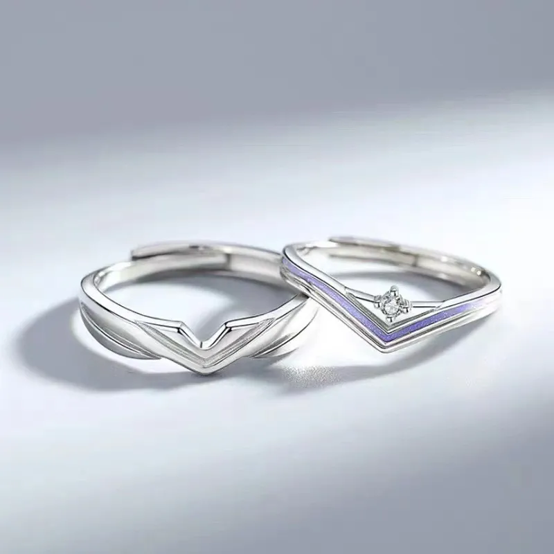 Einfache modische Matches für Männer und Frauen Leichter Luxus Ring