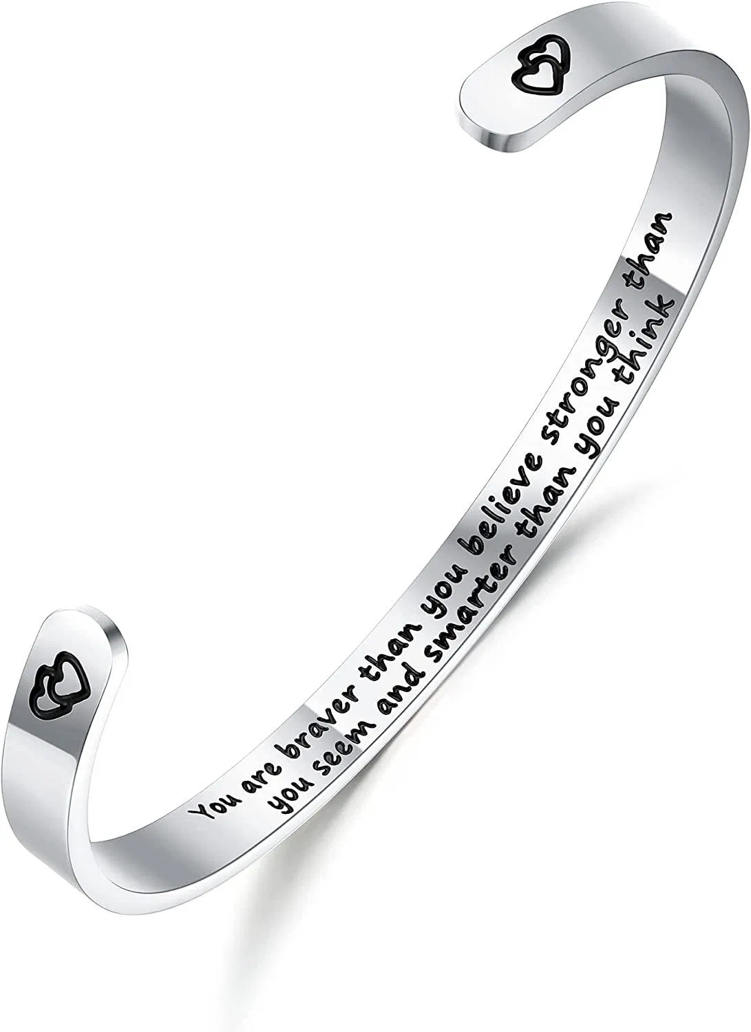 Inspirierende Armbänder für Frauen Motivation Mantra Zitat Manschettenarmbänder für besten Freund Mitarbeiter für Teenager Mädchen Personalisierte Ermutigung Geburtstagsgeschenk mit Box