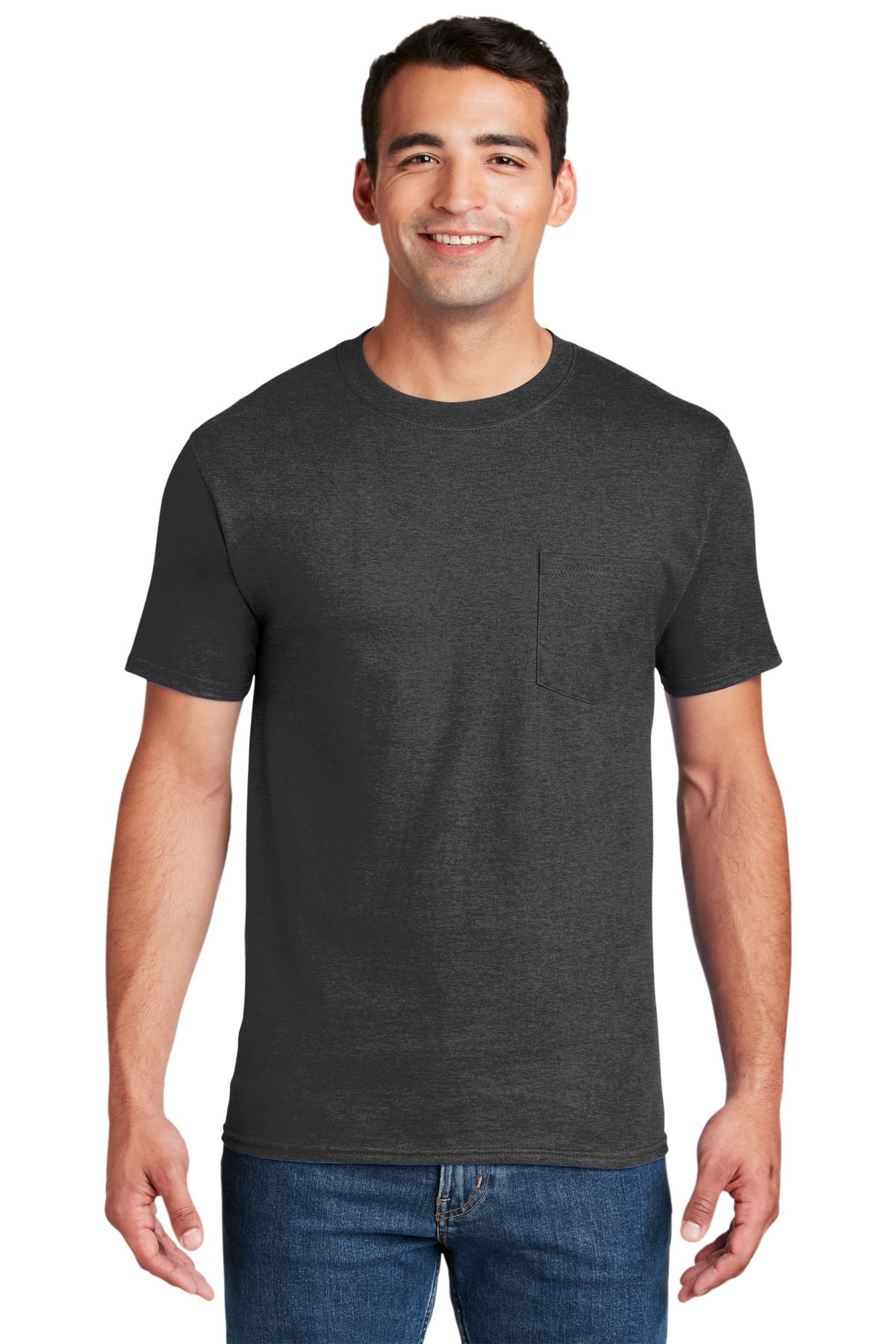 Hanes Beefy-T 100% Baumwoll-T - Shirt mit Tasche 5190