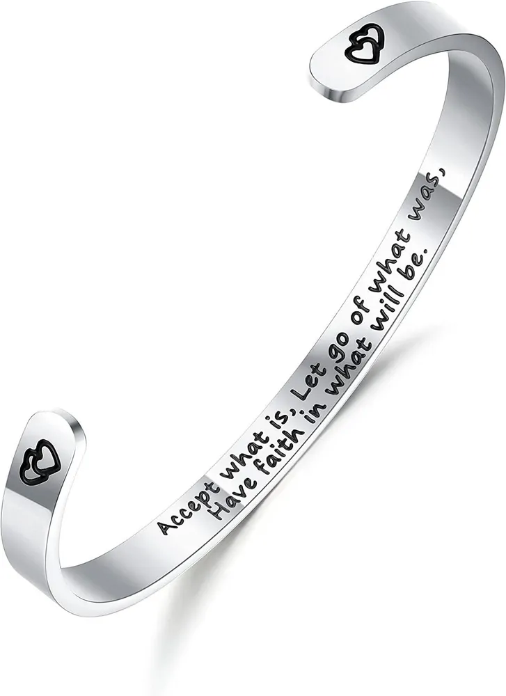 Inspirierende Armbänder für Frauen Motivation Mantra Zitat Manschettenarmbänder für besten Freund Mitarbeiter für Teenager Mädchen Personalisierte Ermutigung Geburtstagsgeschenk mit Box