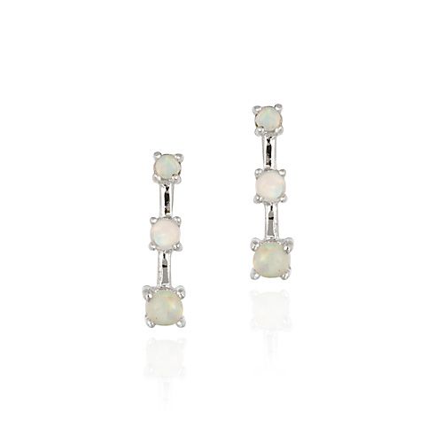 Sterling Silber geschaffen Opal Gegenwart Vergangenheit Zukunft Ohrringe