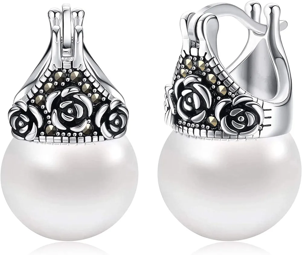 925 Sterling Pearl Ohrringe für Frauen Valentinstag Geburtstag Frauen Geschenk simuliert Shell Pearl Drop Ohrringe