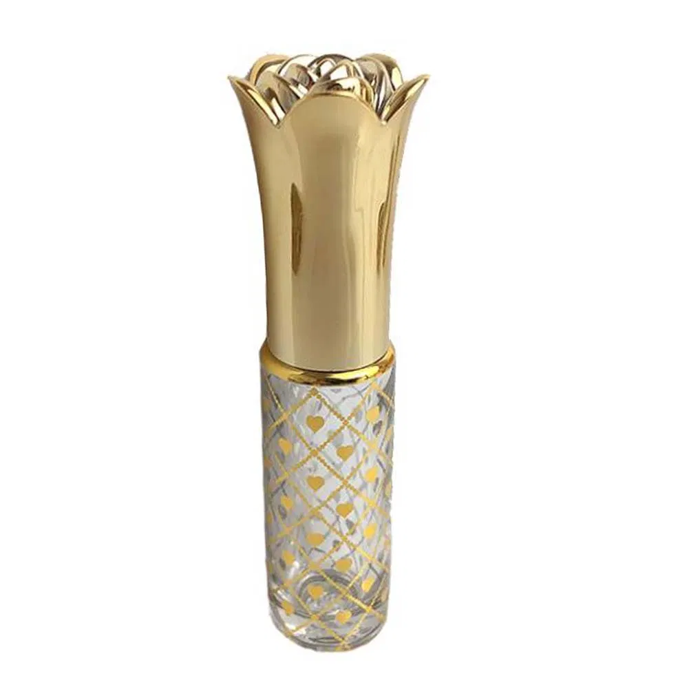 7ML Golden Heart Roller Flasche Glas ätherisches Öl Flasche Parfüm Dispenser kleine leere Flasche Rose tragbare kleine Probenflasche