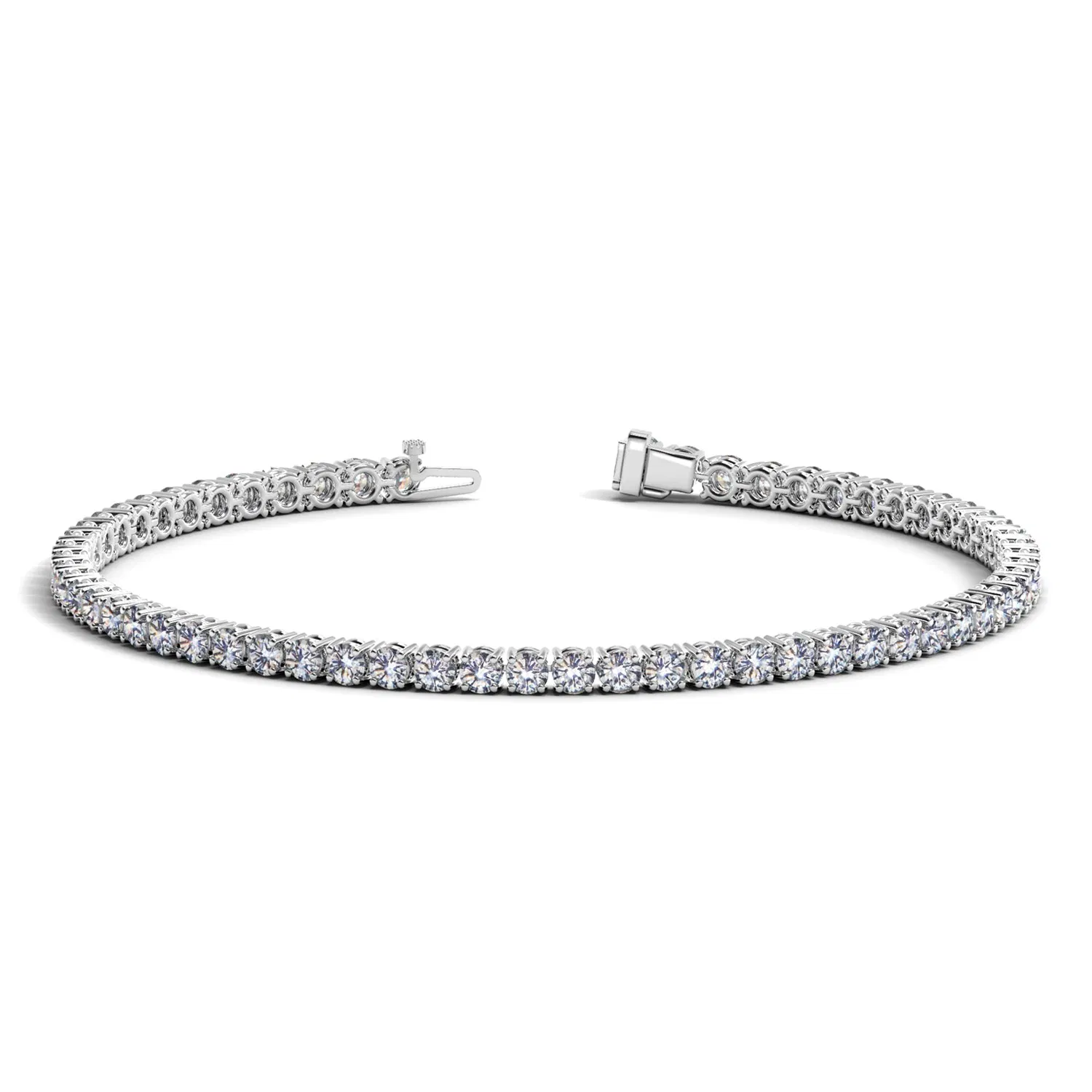 14 Karat Weißgold Round Diamond Tennis Armband (4 cttw)