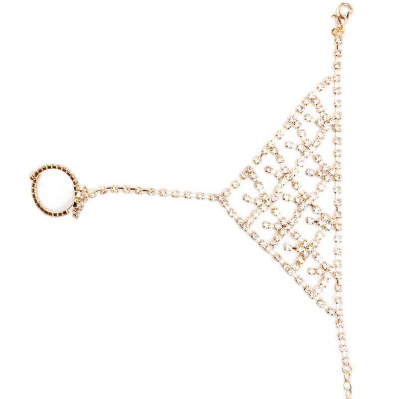 Damen voll Diamant kleine Plaid Finger Armband