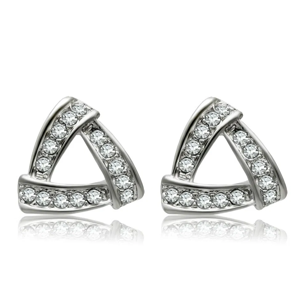 LO1975 - Rhodium-Weißmetall - Ohrringe mit Top-Grade - Kristall in Clear