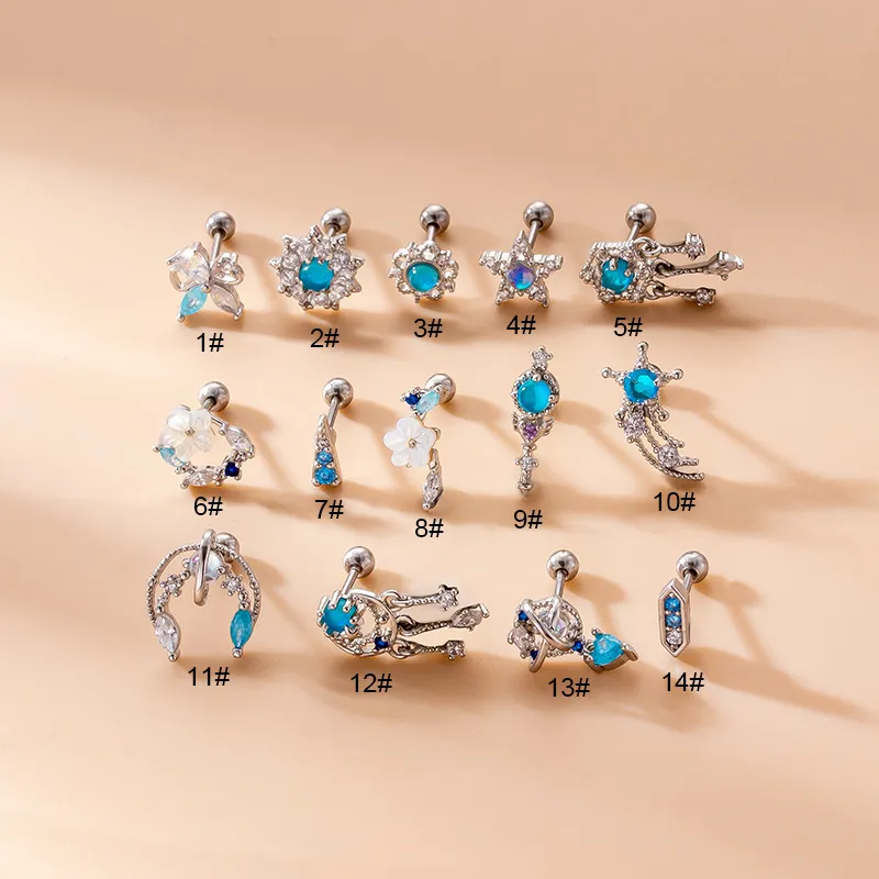 Shell Flower Ohr Knochen Nagel Mode Piercing Ohrringe