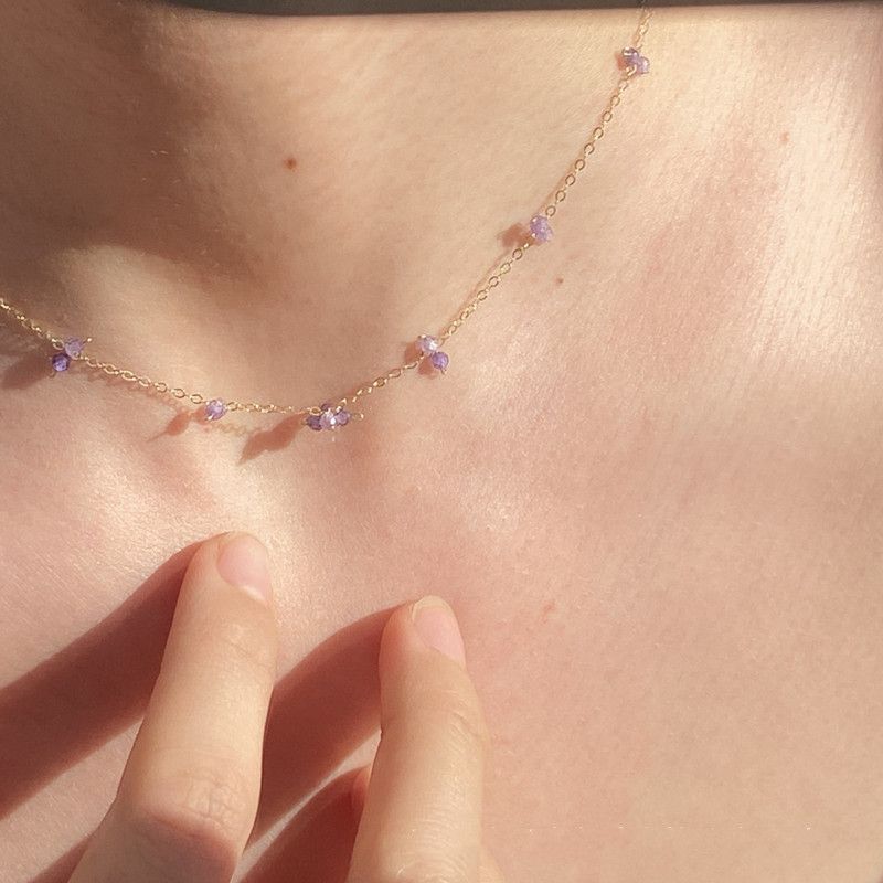 Nische Vintage Crystal Zircon Star Clavicle Chain