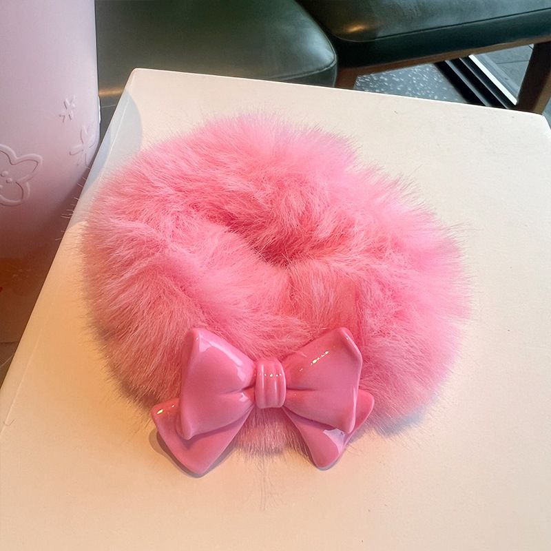 Japanisch und koreanischer süßer Bogen Plush Haarenring