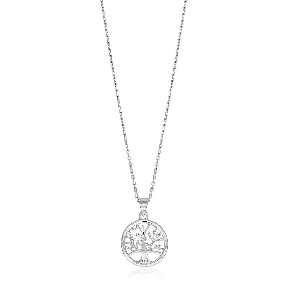 Sterling Silber Zoll Round Tree of Life Halskette
