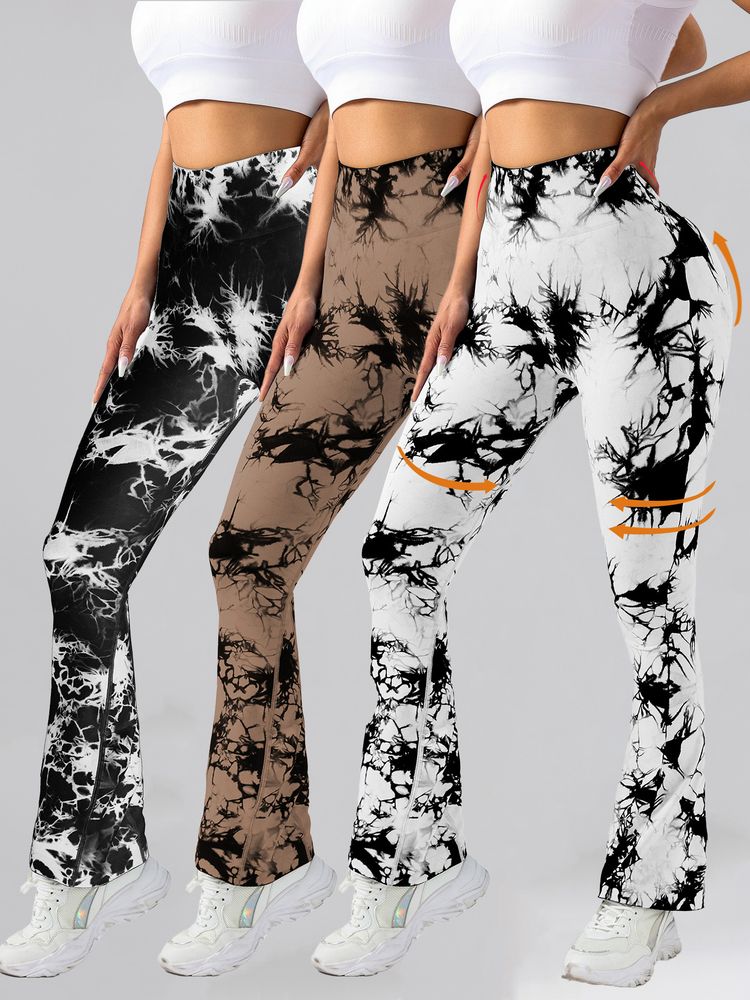 3 Pack Tie Dye Nahtlos High Waisted Workout Leggings Für Frauen Scrunch Butt Lifting Yoga Gym Athletic Pants,, Leggings Für Frauen Scrunch Butt Lifting Yoga Gym Athletic Pants