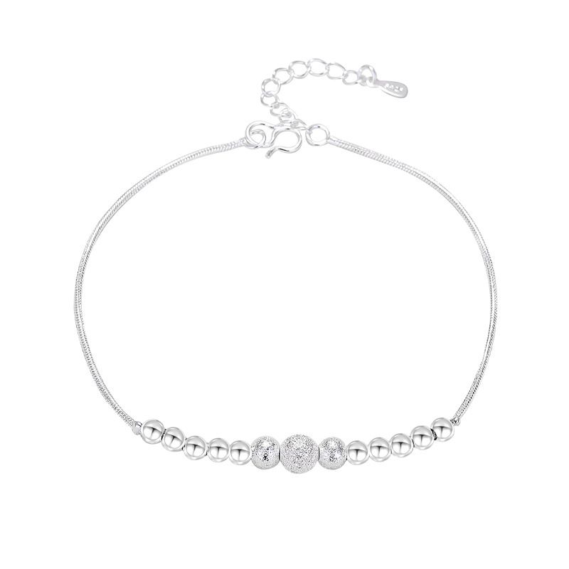 Schoolgirls 'Round Bead Bracelet Brushed Silver Plated