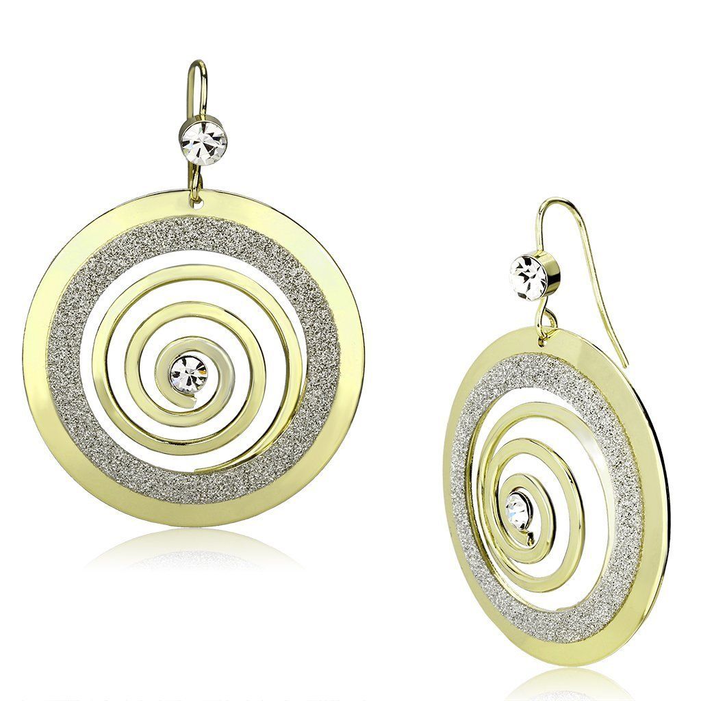 LO2716 Gold-Eisen - Ohrringe mit Top-Grade - Kristall in Clear