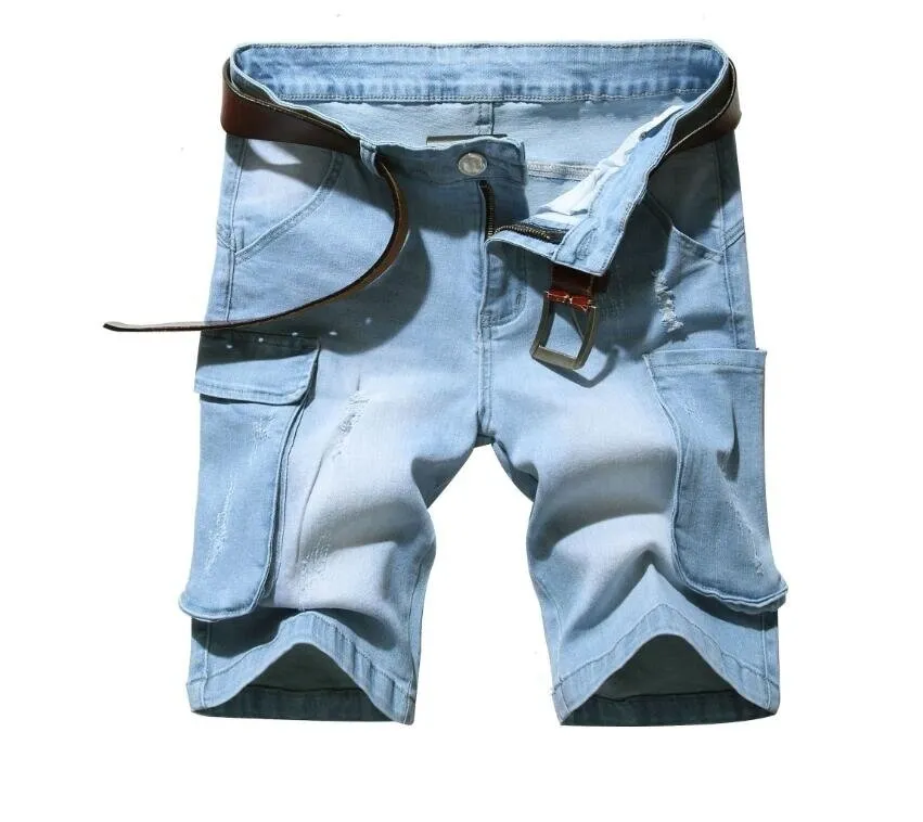 Men 's Short Jeans Slim Fit Denim Short mit Taschen