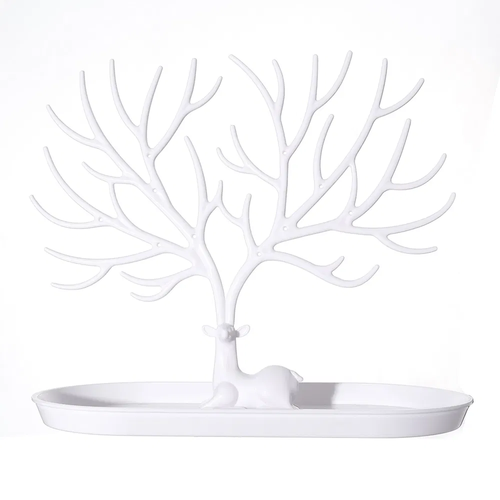 Deer Jewelry Display Stand Ohrringe Halskette Ring Schmuck Display Tray Jewelr Kristall Handle Antlers Schmuck Display Stand mit Aufbewahrung Schublade und Tabelle, Baum Turm Rack Hanging Organizer