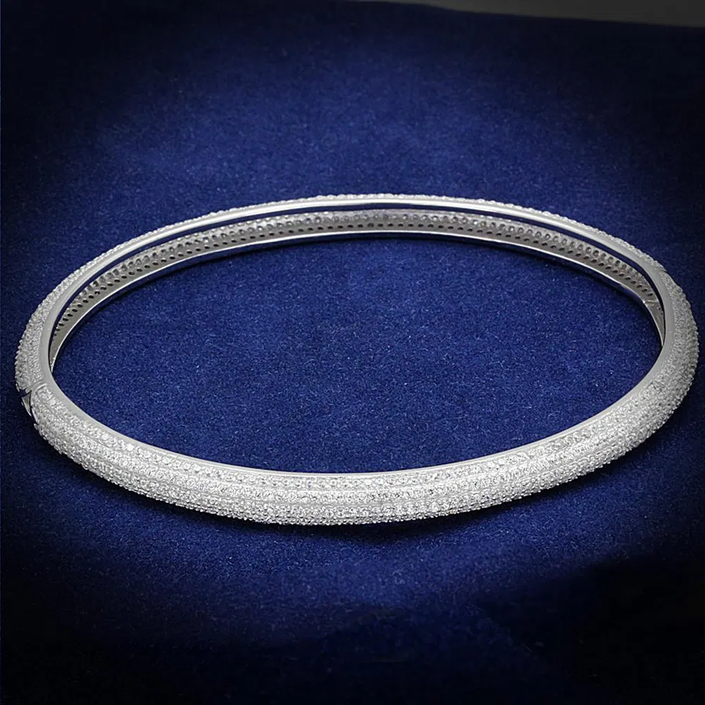 TS328 - Rhodium 925 Sterling Silber Armband mit AAA-Klasse CZ in Clear