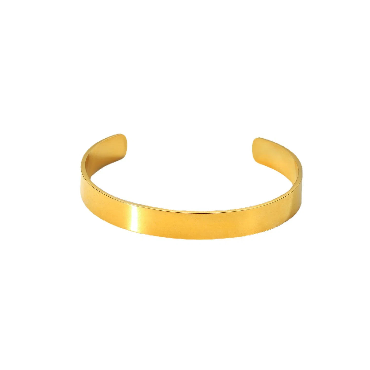 Neues 18K Gold Edelstahl Glatte Breite Armband