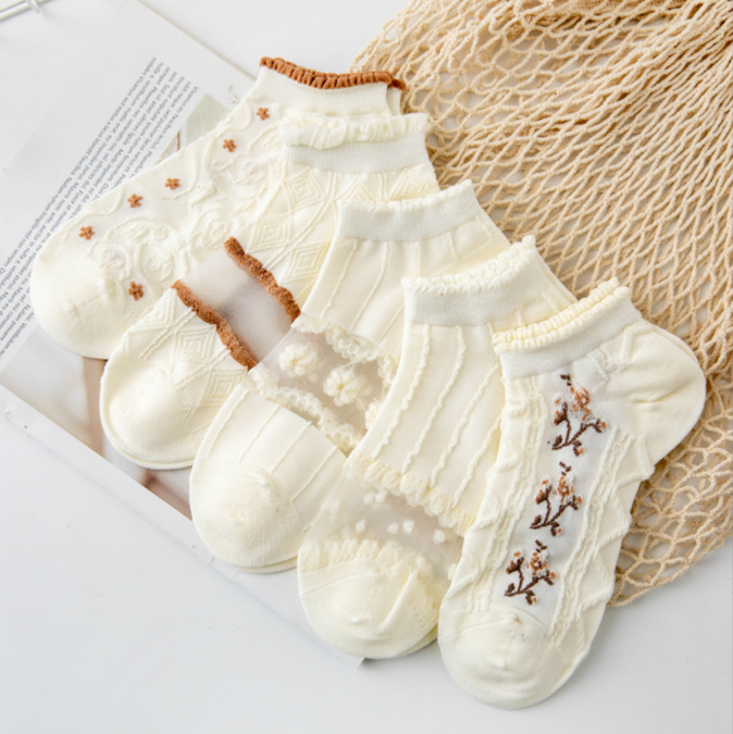 5Paare Lot Süße Frauen Kurzsocken Boot Chaussette Femme Skarpety Baumwolle Knöchel Meias Socke Weibliche atmungsaktive Socken Frau