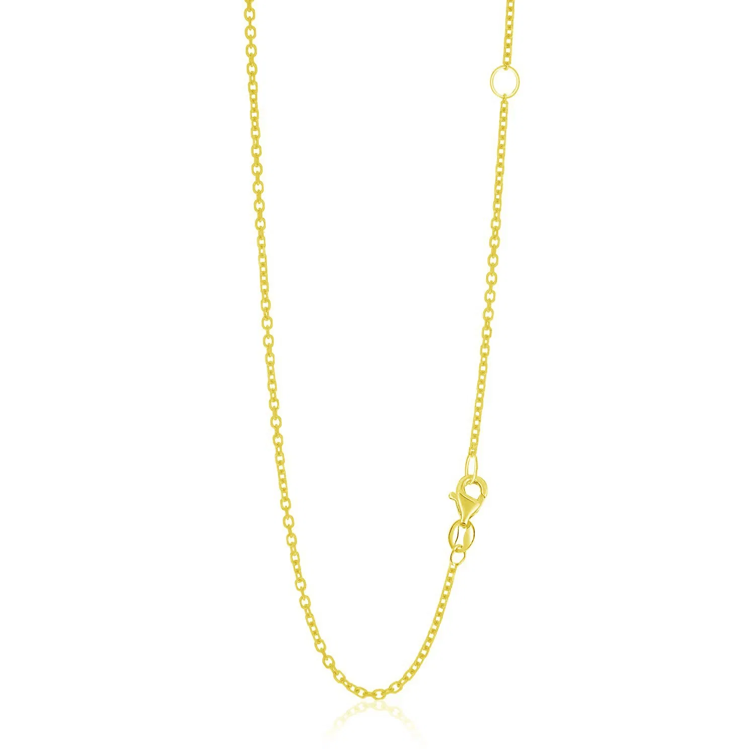 14 Karat Gelbgold verstellbare Kabelkette 1,5 mm