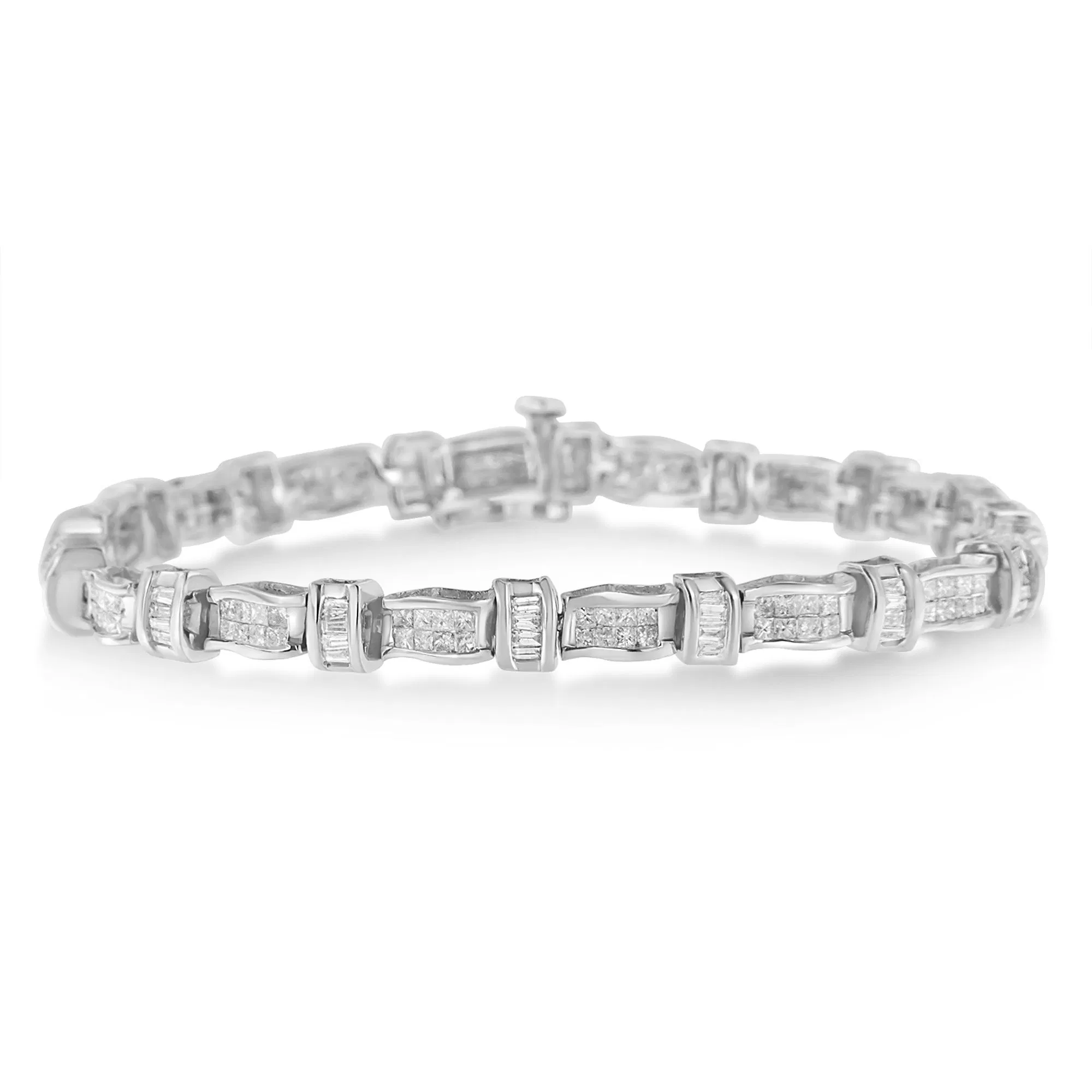 Tennis-Armband mit Diamanten aus 14 Karat Weißgold (3 cttw, H-I - Farbe, SI2 - I1 Klarheit)