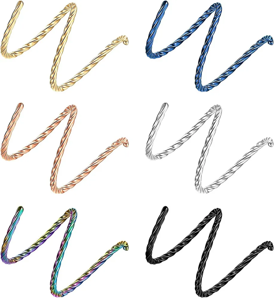 20G Double Twist Hoop Ohrringe Edelstahl Spiral Ohrringe Double Hoop Nose Ring Twisted Single Pierced Fashion Ear Climber Wrap Cuff Ohrring Set
