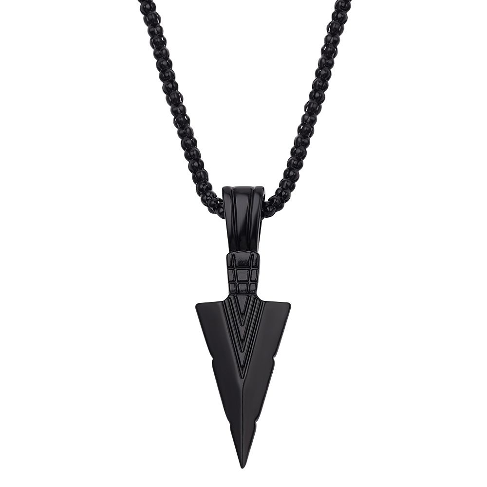 Langes schwarzes Pfeil Anhänger Kette Hip Hop Punk Rock Kette