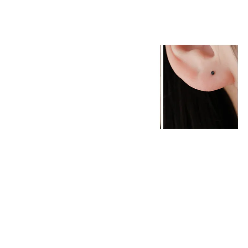 Männer und Frauen einfache S925 Sterling Silber Round Stud Ohrringe