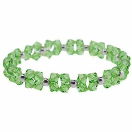 Sterling Silver Beaded Green Original Swarovski Elemente Cluster Armband