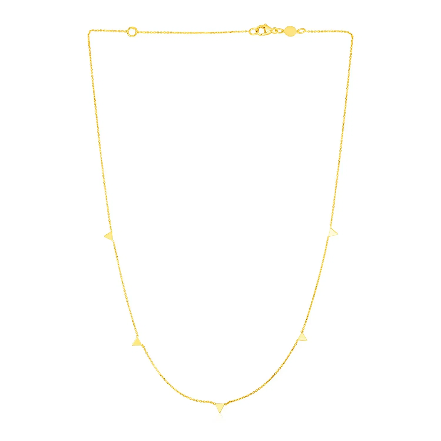 14 Karat gelbes Gold Halskette mit Dreiecken