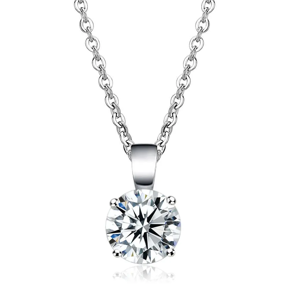 LO3933 - Rhodium-Messing - Kette Anhänger mit AAA-Klasse CZ in Clear