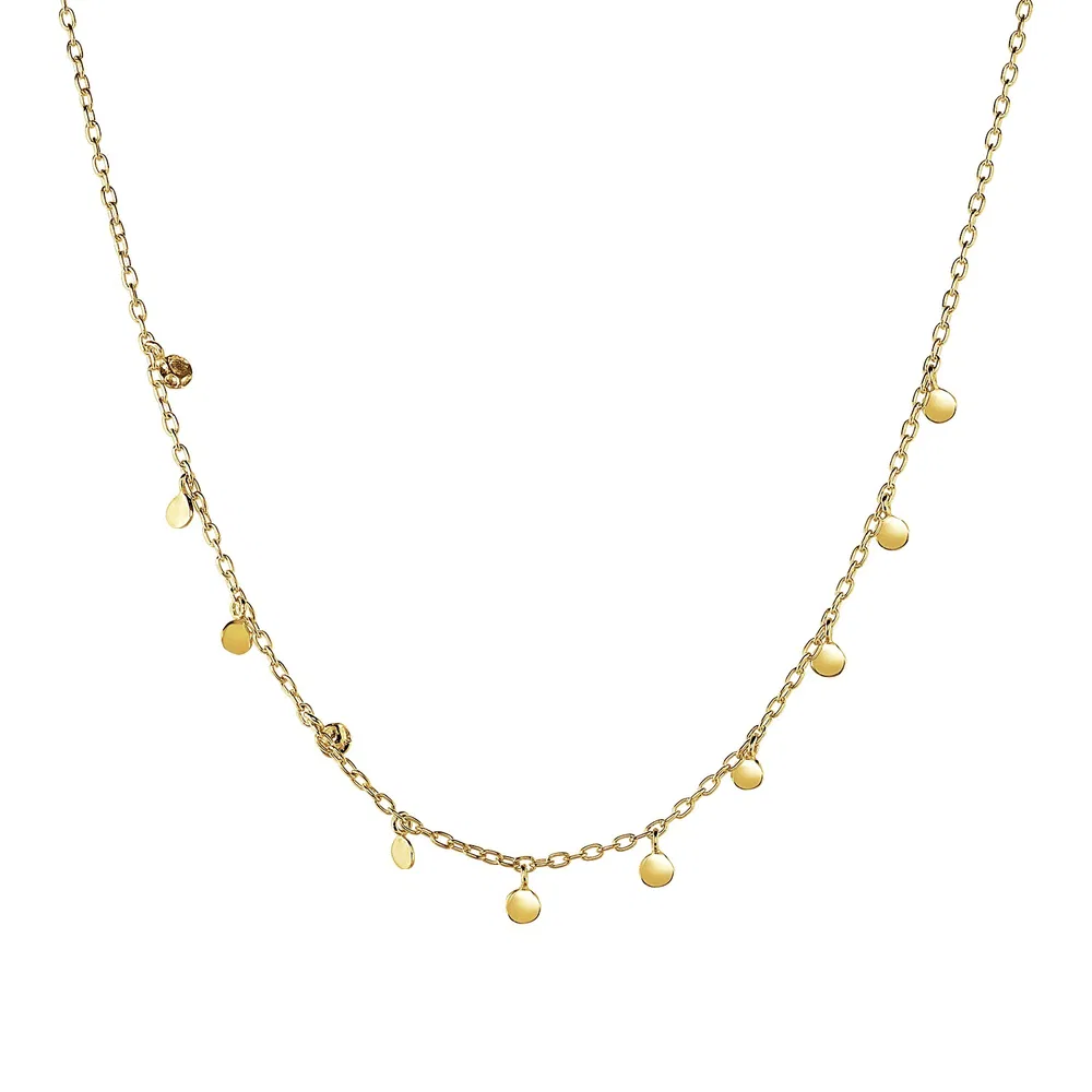 Choker Halskette mit hammered Perlen in 14 Karat gelbem Gold