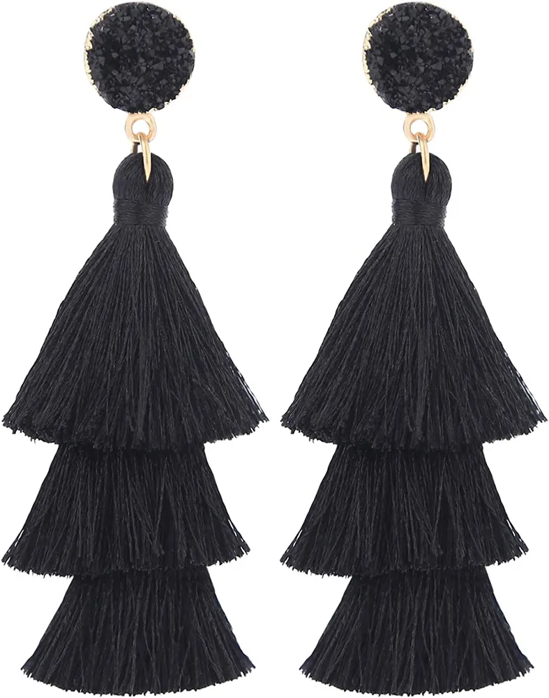 LEGITTA Tassel Ohrringe Layered Tiered Linear Drop Fashion Trending Ohrringe