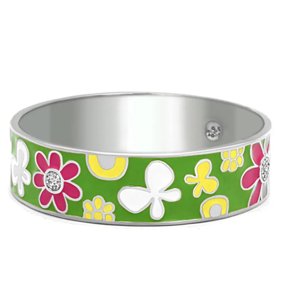 TK287 - Hochpoliertes (ohne Beschichtung) Edelstahl Armband mit Epoxy in mehrfarbigen Farben