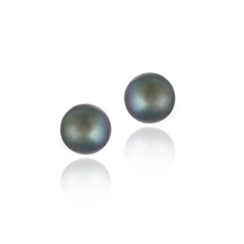 Sterling Silber Frischwasser kultiviert 7 - 7,5 mm Pfauen Perlen Stud Ohrringe