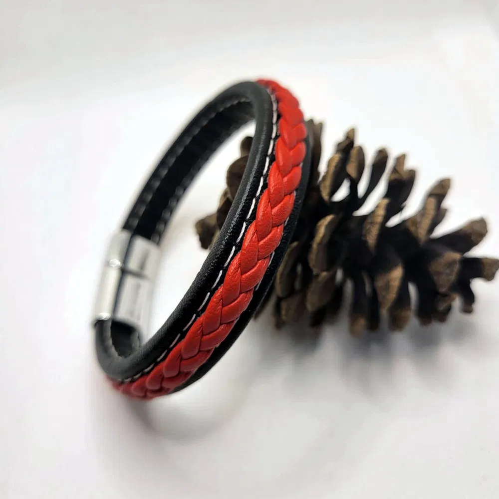 Gewebtes Lederarmband Magnetisches Snap-Lederarmband