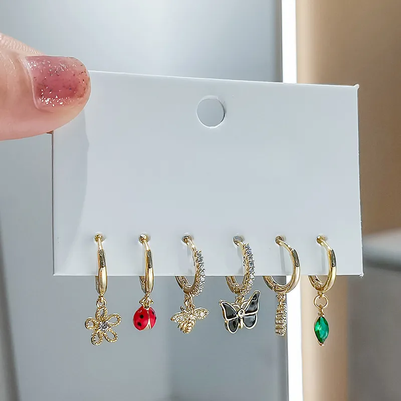 Schwarzer Schmetterling Insekten Ohr Buckle Set