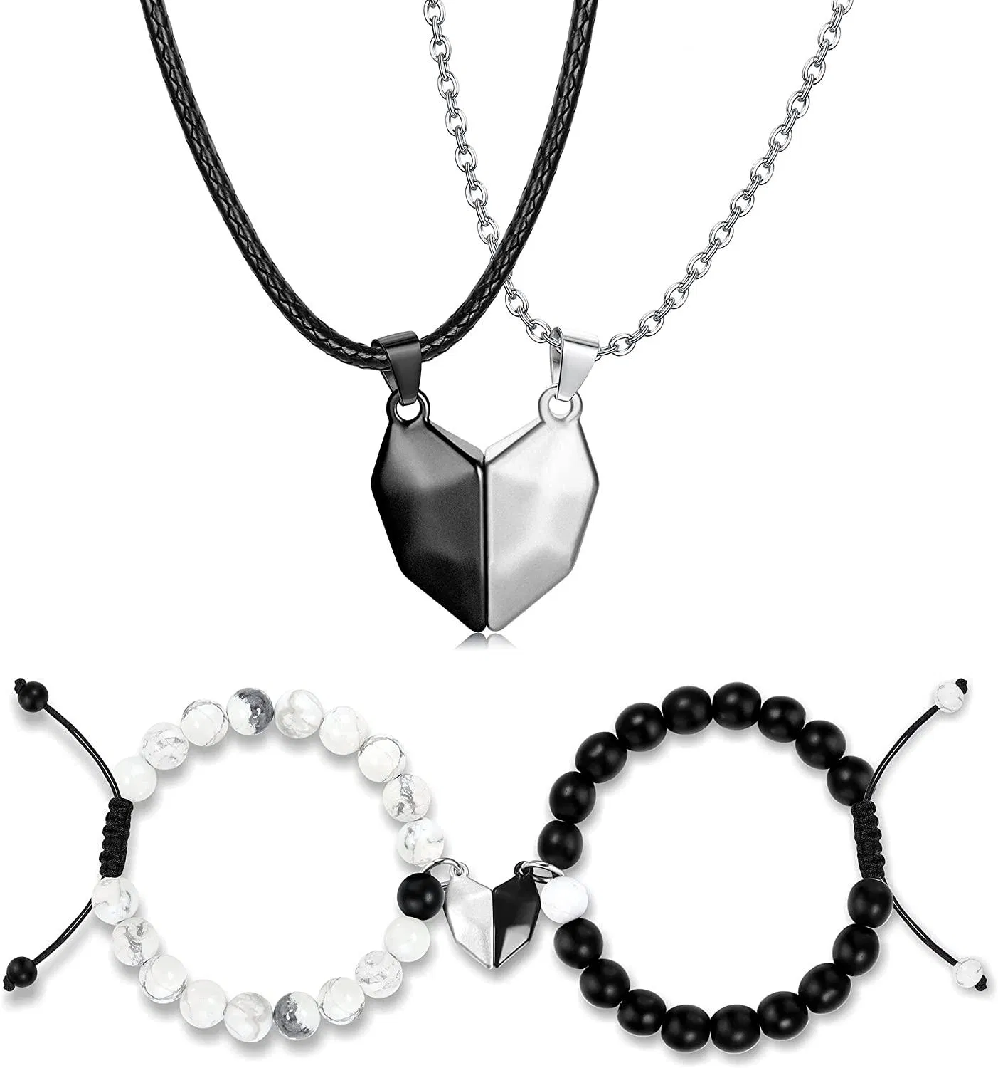100 Sprachen Übereinstimmung Halskette Armbänder für Paare Sonne und Mond Magnetische Projektion Halskette Paare Armbänder Beziehung bester Freund Armbänder Paare Schmuck