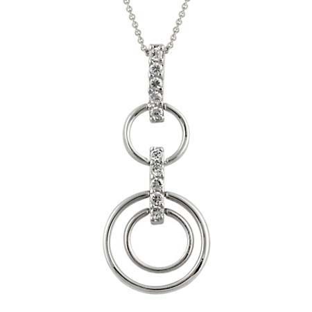 Sterling Silber CZ Stacked Circles Anhänger