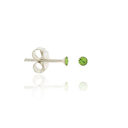 Sterling Silver Light Green Rhinestone 2mm Small Mini Kid Junior Stud Ohrringe
