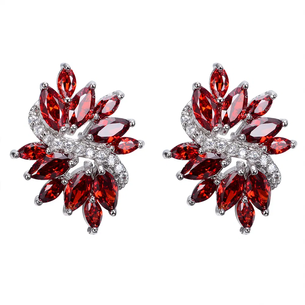 1pair Purple Zircon Stitch Composite Classic Elegant Floral Ohrringe Damen Ohrringe