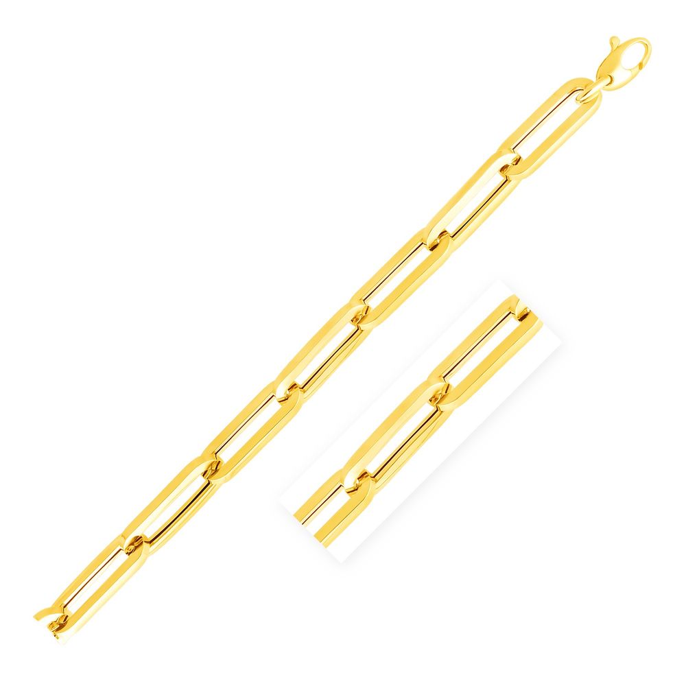 14 Karat Gelbgold 8 Zoll Extra Breite Paperclip Chain Armband