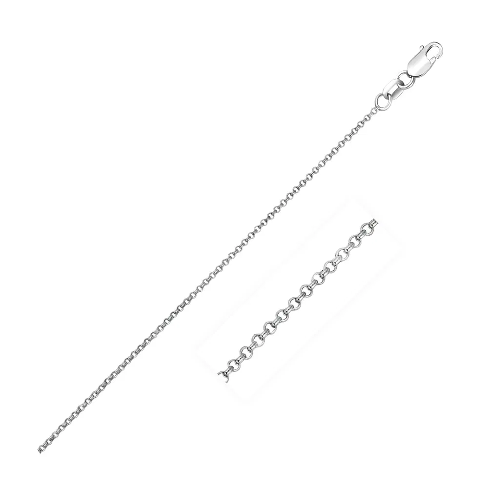 14 Karat Weißgold Diamant Cut Rolo Kette 1.1mm