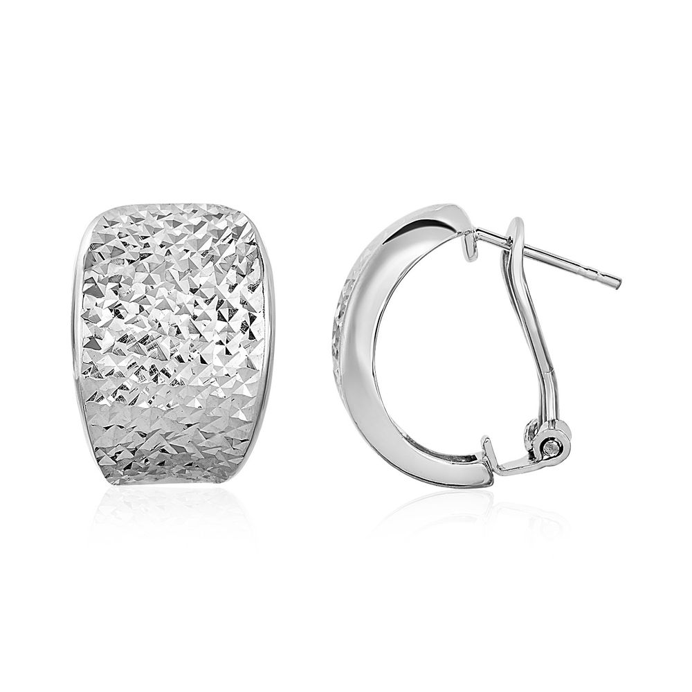 Texturisierte Graduierte Breite Halb-Hop - Ohrringe in Sterling Silber