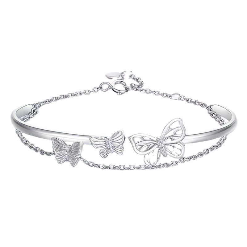 Damen Mode vielseitige Doppelschicht Schmetterlings-Armband