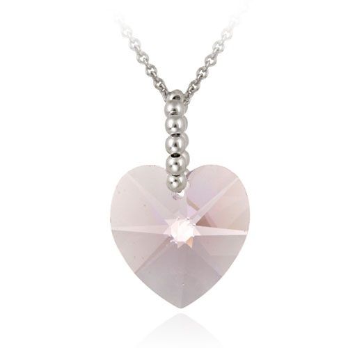 Sterling Silber Lavendel Swarovski Elemente Herz Anhänger