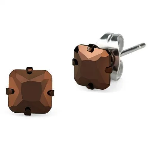 TK2584 - Zwei Tone IP Light Brown (IP Light Coffee) Edelstahl Ohrringe mit AAA-Klasse CZ in Light Coffee