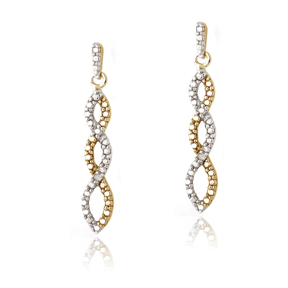 18 Karat Gold über Sterling Silber Diamant Akzent Triple Infinity Dangle Ohrringe