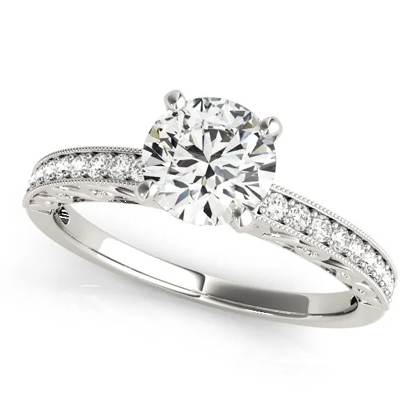 14 Karat Weißgold Antike Stil Diamant Verlobungsring (1 1 / 8 cttw)