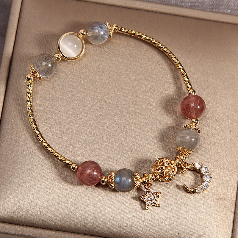 Natürliche Mondstein Kristall Armband weibliches Gras
