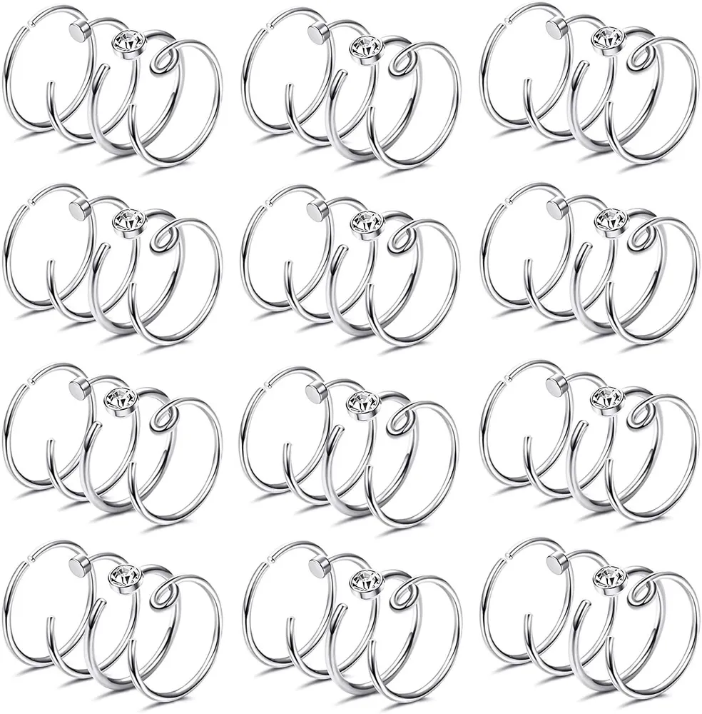 Edelstahlbare Nasenringe für Frauen 20G Nasenring Hoop 316L Chirurgische Nasenring gemischt farbenfrohe 20 Gauge Nasenring Set Nasen Piercing